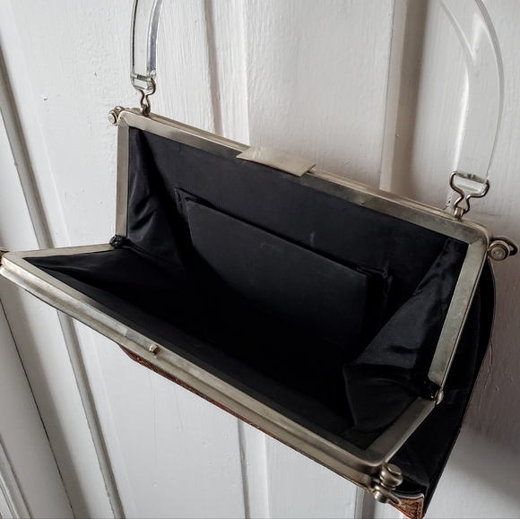 Rare 50s Vintage Handbag. Convertable to 3 styles. Lucite handle. Stunning! - Picture 5 of 5